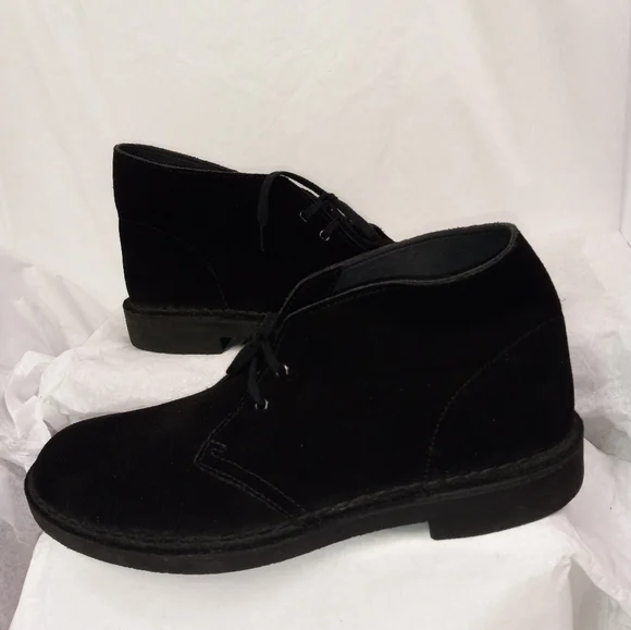 ?Clarks Boots Chukka Ankle Black Suede Leather Lace Up Size 8M  New 26183381_GW_5 main image 4
